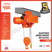 Electric Wire Rope Hoist 3 Ton  x 6 Meter SH Series TOYO