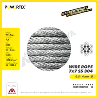 Wire Rope / Kawat Seling Baja 7x7 SS 304 1.2mm POWERTEC  - 1 Meter