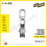 Small Pulley SS 304 Katrol Kerekan 75mm - 1 Sheave Stainless POWERTEC