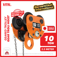Geared Trolley / Gear Troli Hoist 10 Ton x 3.5 Meter VITAL