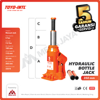Hydraulic Bottle Jack / Dongkrak Botol 5 Ton TOYO