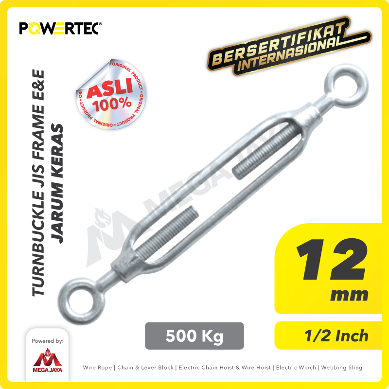 Turnbuckle / Jarum Keras JIS Eye & Eye M12 Span Skrup POWERTEC