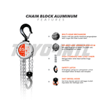Aluminum Chain Block 0.25 Ton x 3 Meter