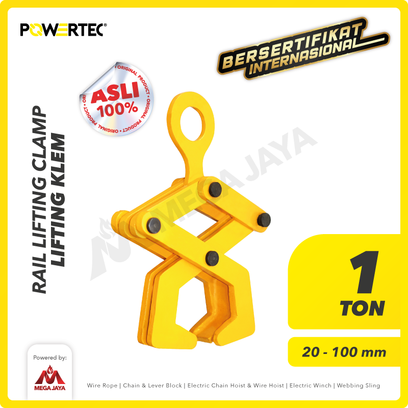 Rail Lifting Clamp / Klem Angkat Rel Kereta Balok 1 Ton POWERTEC