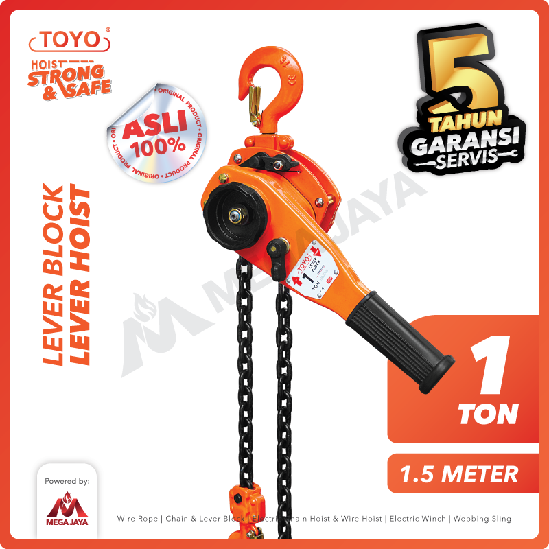 Lever Block / Lever Hoist 1 Ton x 1.5 Meter TOYO