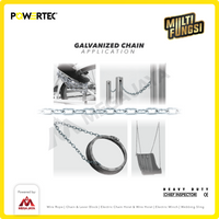 Rantai Besi Galvanis 1/2" - 12mm Galvanized Chain POWERTEC - Karung