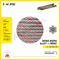Wire Rope / Kawat Seling Baja 6x37 IWRC 6mm Ungalv POWERTEC - 1 Meter