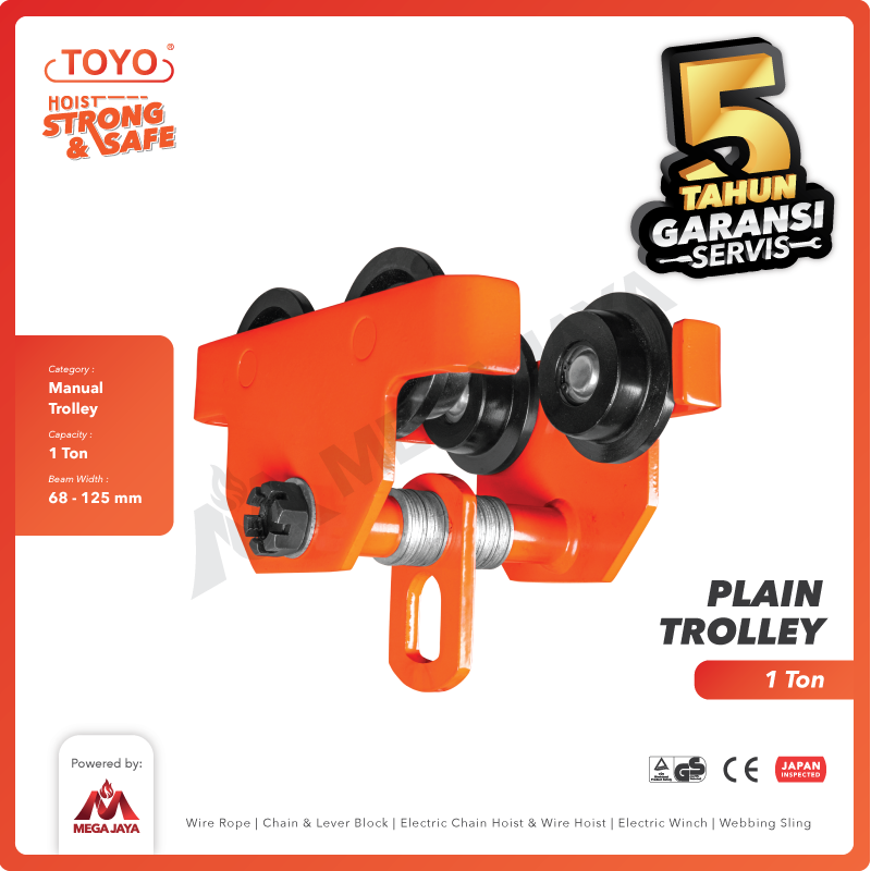 Plain Trolley / Manual Troli 1 Ton TOYO