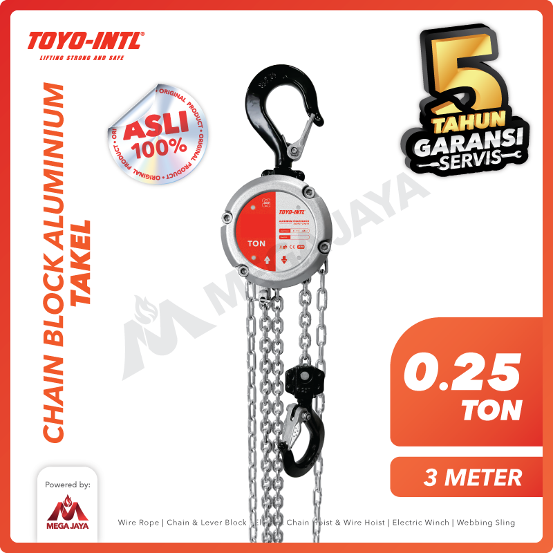 Aluminium Chain Block / Takel 0.25 Ton x 3 Meter TOYO-INTL