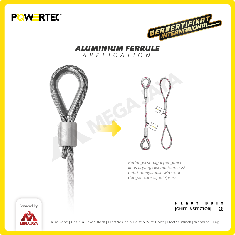 Aluminium Ferrule / Crimp Ferrule 48mm POWERTEC
