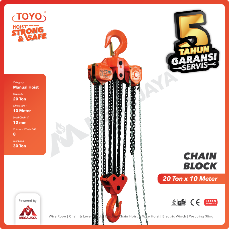 Chain Block / Takel 20 Ton x 10 Meter TOYO