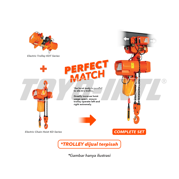 Electric Chain Hoist 3F Toyo KD5-02 5 Ton x 6 Meter (11,2Milimeter)