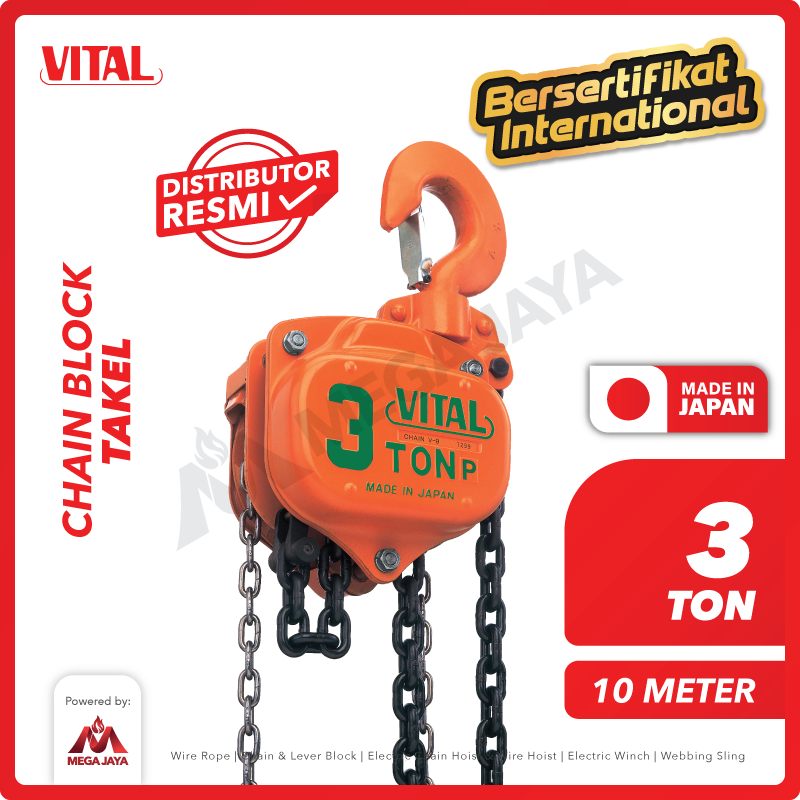 Chain Block / Takel 3 Ton x 10 Meter VITAL