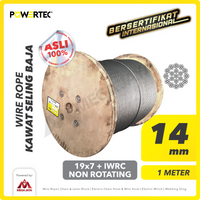 Wire Rope / Kawat Seling Baja 19x7 IWRC 14mm NR POWERTEC - 1 Meter