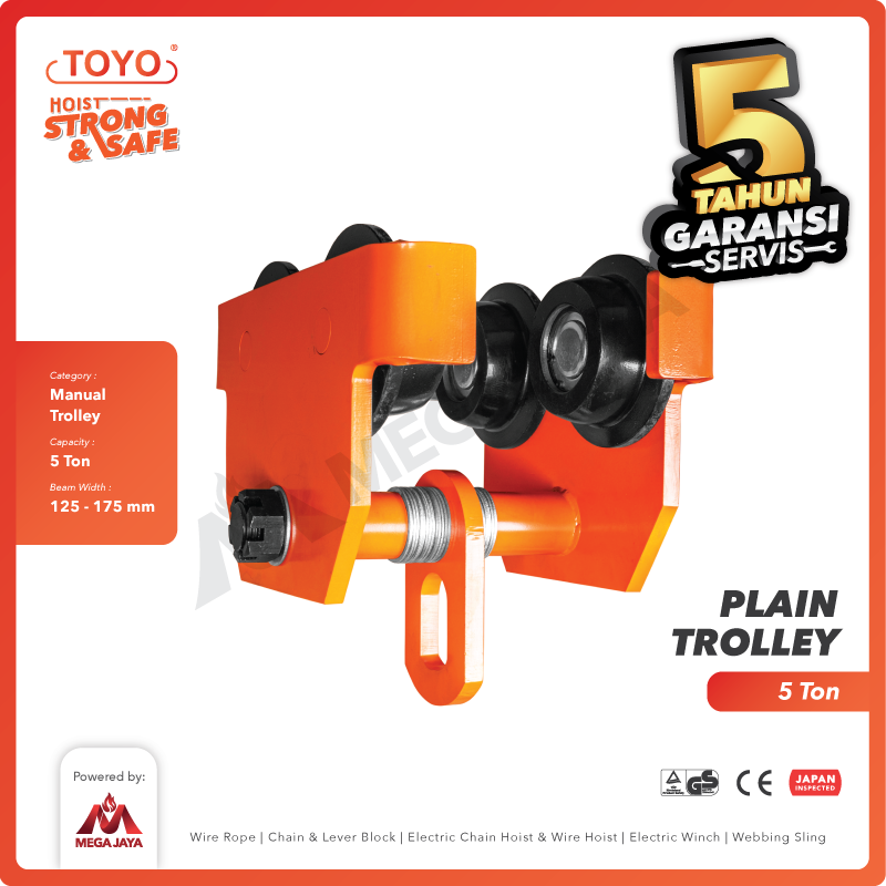 Plain Trolley / Manual Troli 5 Ton TOYO
