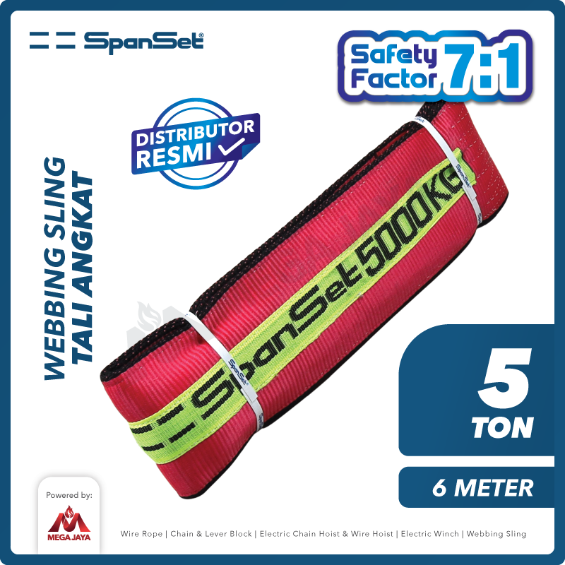 Webbing Sling Belt / Tali Angkat 5 Ton x 6 Meter SPANSET