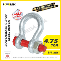 Bow Shackle Omega G2130 4.75 Ton - 3/4" POWERTEC Segel Bolt Type