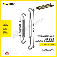 Turnbuckle / Jarum Keras SS 304 Hook & Hook M12 Span Skrup POWERTEC