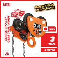 Geared Trolley / Gear Troli Hoist 3 Ton x 3 Meter VITAL