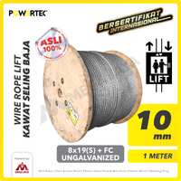 Wire Rope / Kawat Seling LIFT 8x19(S) FC 10mm Ungalv POWERTEC - 1 Mtr
