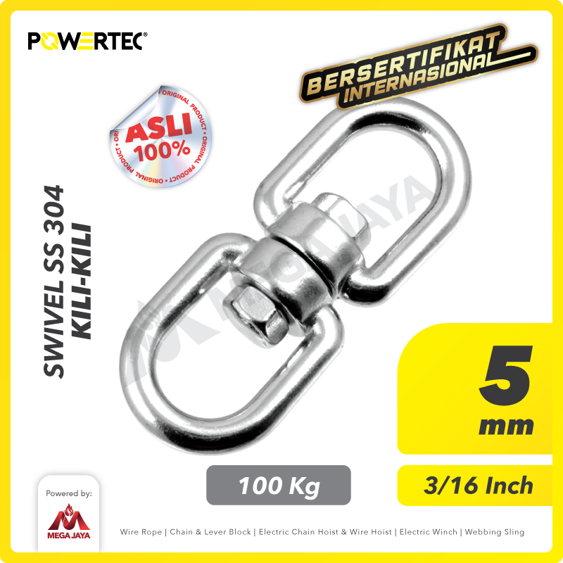 Swivel SS 304 / Kili kili 5mm - 3/16" POWERTEC