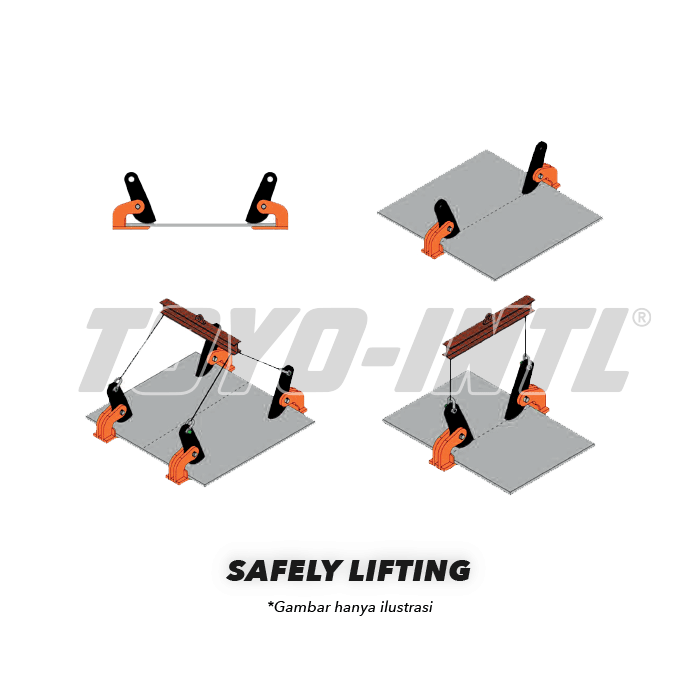 Lifting Clamp Plate Horizontal Toyo PDB6 6Ton : 0-130Milimeter