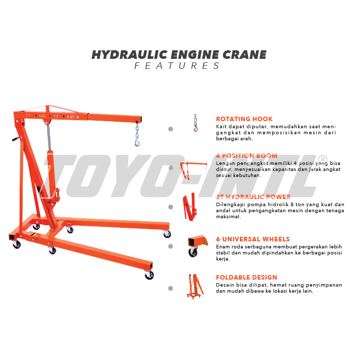 Hydraulic Engine Crane 2 Ton