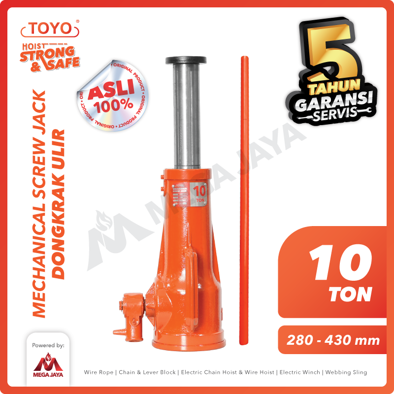 Screw Jack / Dongkrak Ulir Botol 10 Ton TOYO