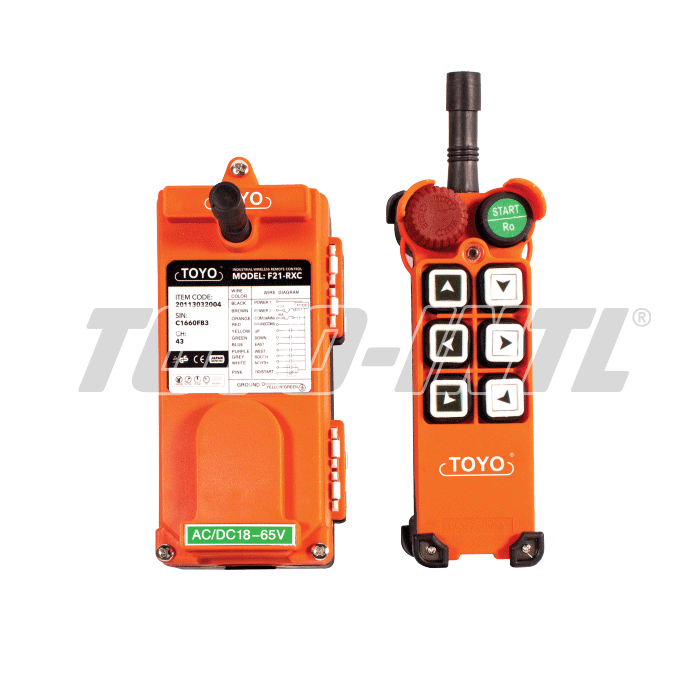 Wireless Remote Control TOYO Single Speed 6 Button (AC/DC 18-65V)