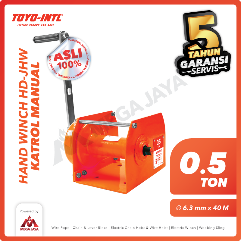 Hand Winch / Boat Winch / Katrol Manual 0.5 Ton HD TOYO-INTL
