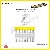 Swivel Hook with Latch 3 Ton POWERTEC
