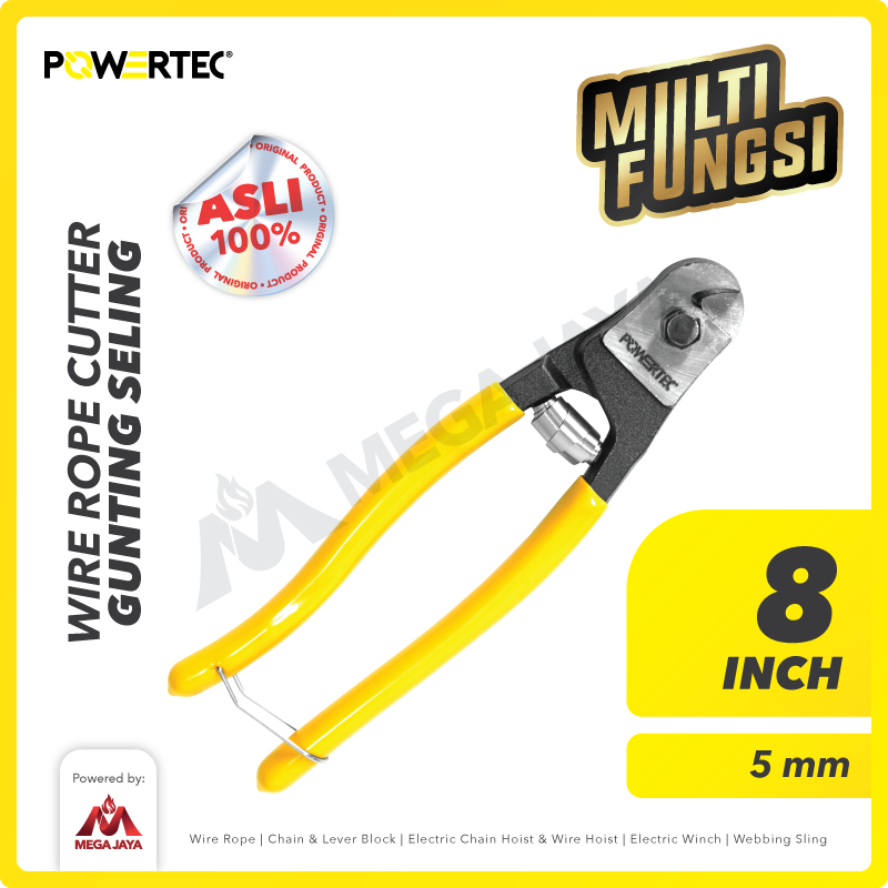 Wire Rope Cutter / Gunting Kawat Seling 8" 5mm POWERTEC