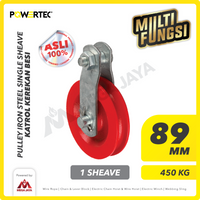 Pulley Steel Iron Katrol Kerekan 89mm 3-1/2" - 1 Sheave Besi POWERTEC