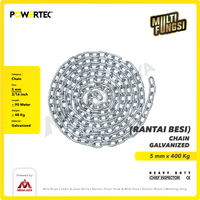 Rantai Besi Galvanis 3/16" - 5mm Galvanized Chain POWERTEC - Karung