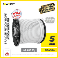 Tali Nilon Kepang 5mm x 60m Braided Nylon Rope POWERTEC