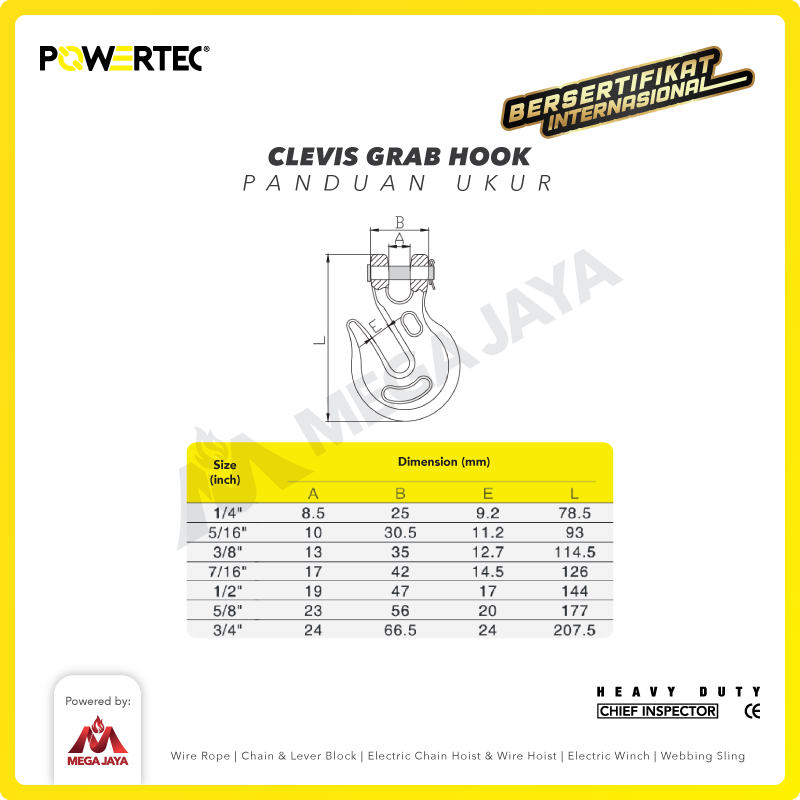 Clevis Grab Hook 5/8" POWERTEC