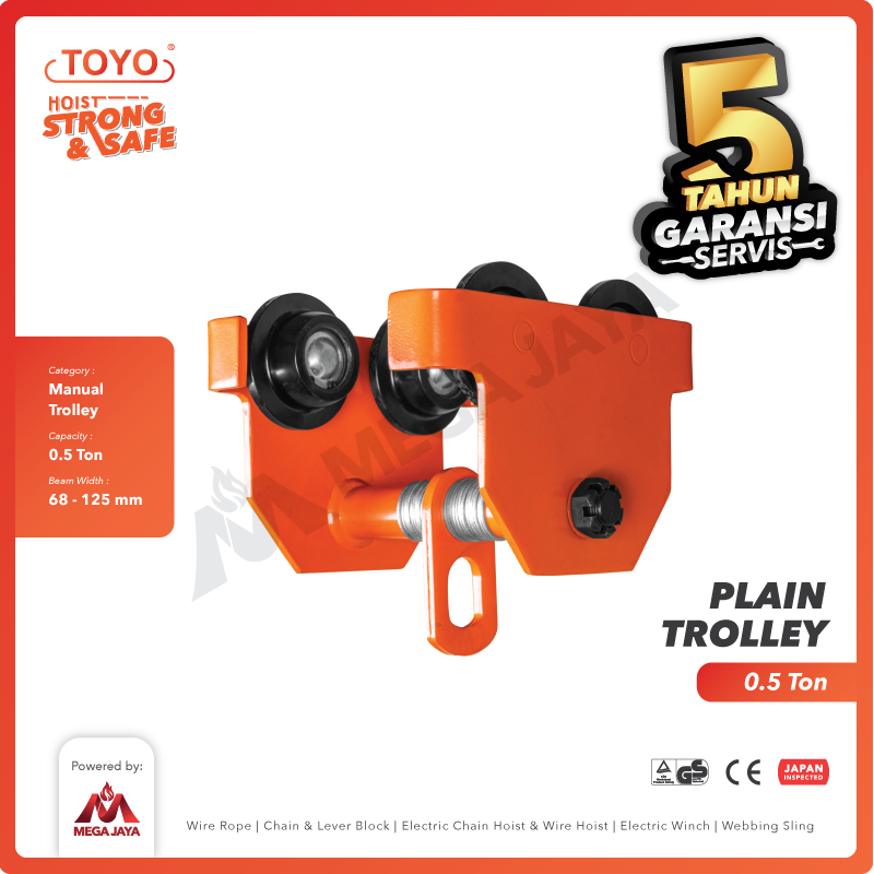Plain Trolley / Manual Troli 0.5 Ton TOYO