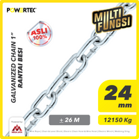 Rantai Besi Galvanis 1" - 24mm Galvanized Chain POWERTEC - Karung