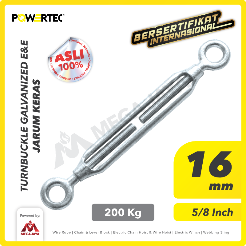 Turnbuckle / Jarum Keras Galv Eye & Eye M16 Span Skrup POWERTEC