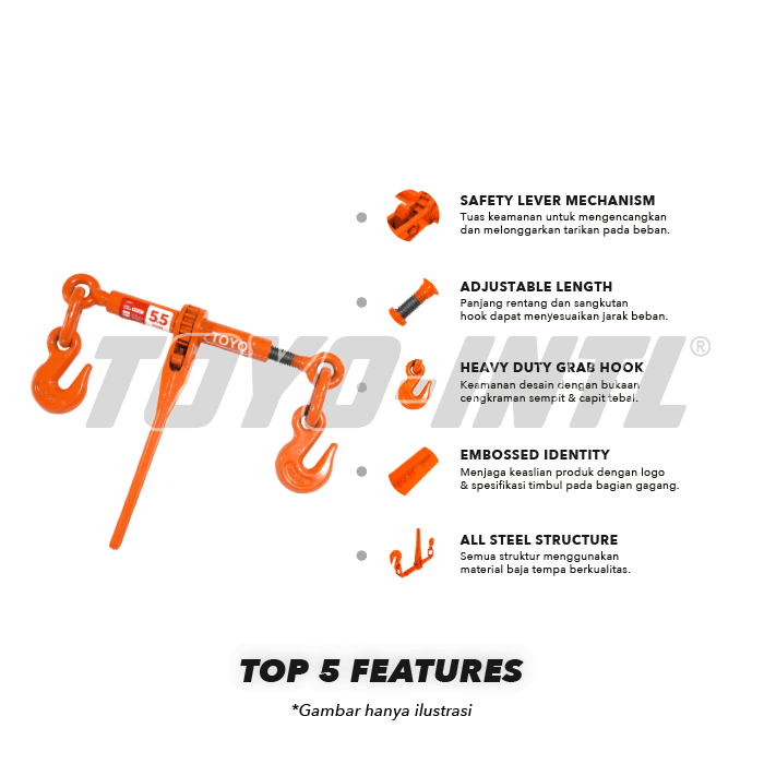 Load Binder Ratchet Type 5.5 Ton - 1/2"-5/8"