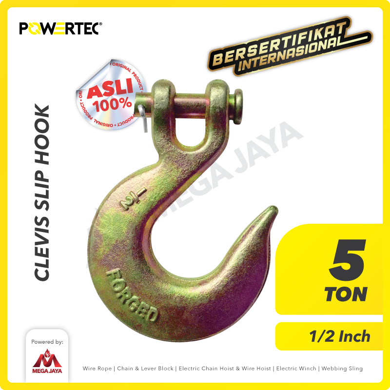 Clevis Slip Hook with Latch 1/2" POWERTEC