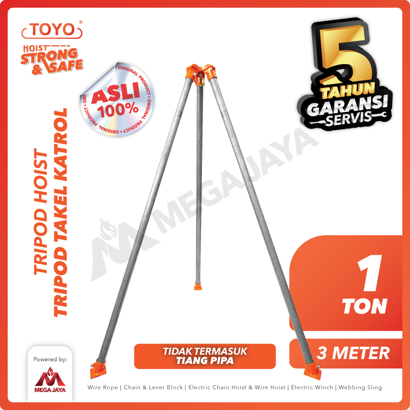 Tripod Hoist / Rescue Tripod 1 Ton x 3 Meter TOYO