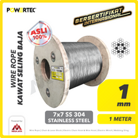 Wire Rope / Kawat Seling Baja 7x7 SS 304 1mm POWERTEC  - 1 Meter