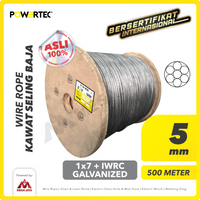 Wire Rope / Kawat Seling Baja 1x7 5mm Galv POWERTEC - 500m