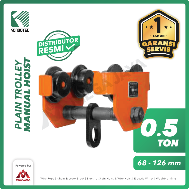 Plain Trolley / Manual Troli 0.5 Ton KONDOTEC