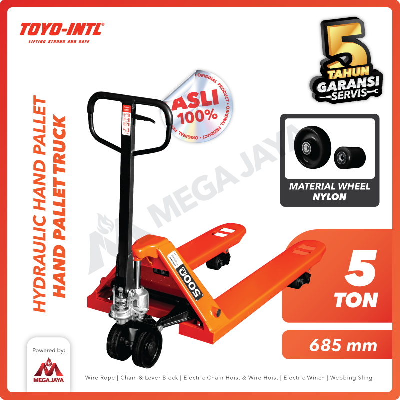 Hydraulic Hand Pallet Truck Trolley 5 Ton / 5000 Kg TOYO