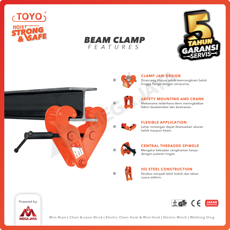 Beam Clamp 10 Ton TOYO - Beam Clamp