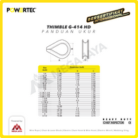 Thimble Wire Rope Kausen Sling G-414 HD 6mm - 1/4" POWERTEC