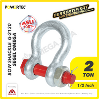 Bow Shackle Omega G2130 2 Ton - 1/2" POWERTEC Segel Bolt Type