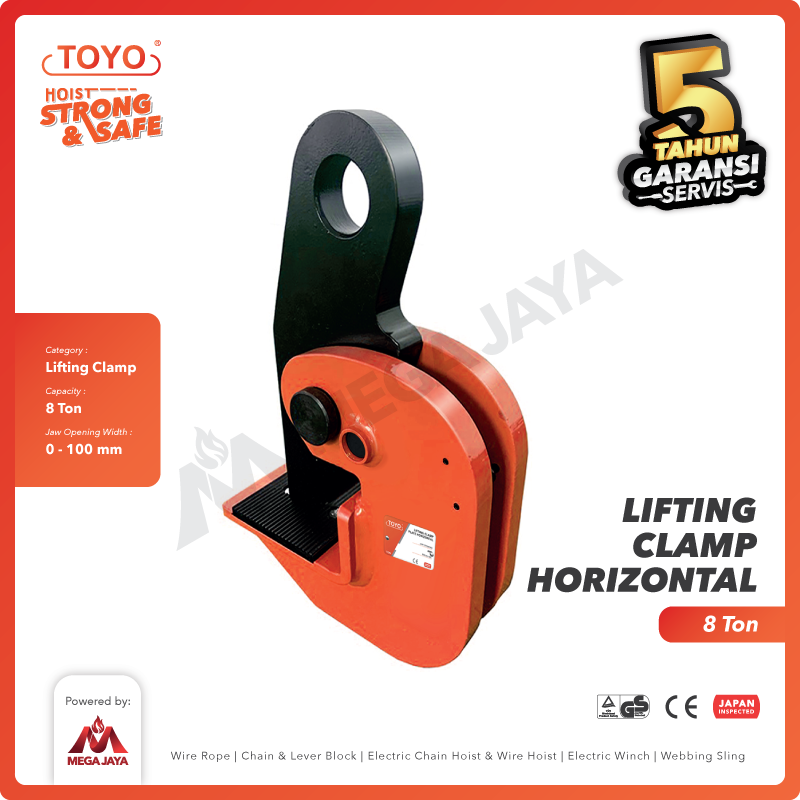 Horizontal Lifting Clamp 8 Ton TOYO